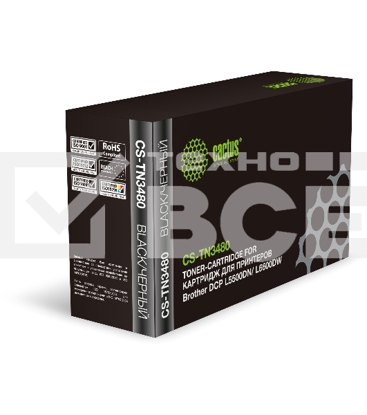 Картридж лазерный Cactus CS-TN3480 черный (8000стр.) для Brother DCP L5500DN/ L6600DW