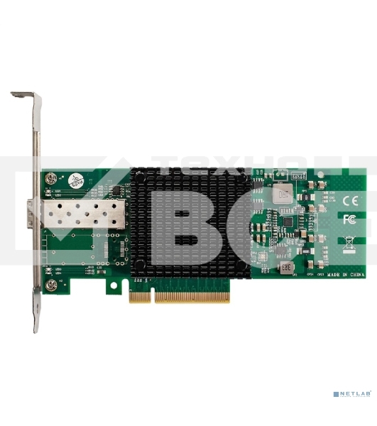 Сетевой адаптер ExeGate EXE-X520-DA1 (PCI-E x8 v3.0, порты 1xSFP+ 10Gb/s (10/5/2.5/1Gb/s, 100Mb/s), Server NIC Intel Chipset JL82599EN)