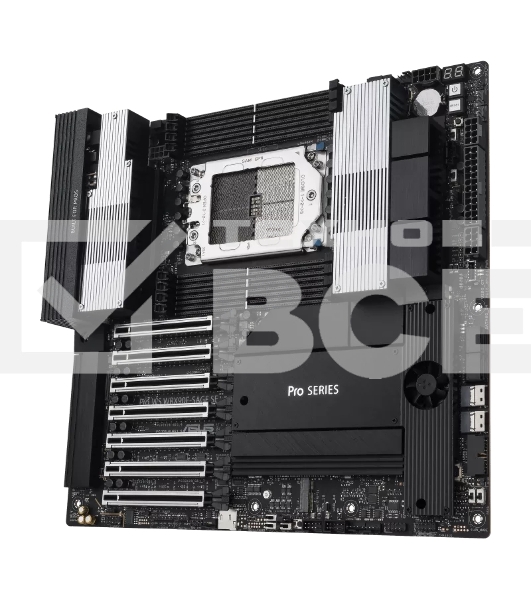 Материнская плата ASUS Pro WS WRX90E-SAGE SE, sTR5, AMD WRX90, 8xDDR5, 4xSATA, 4xM.2, 6xPCI-E 5.0 x16, 1xPCI-E 5.0 x8, 1xVGA, 2xMiniDP, 3x 10Gb LAN, 6xUSB-A 3.2 Gen 2, 1xUSB-A 2.0, 2xUSB-C USB4, 2x3.5 мм, 5.1, SSI EEB