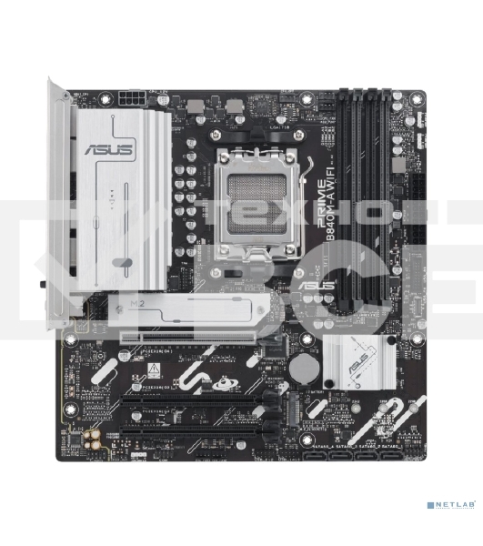 Материнская плата ASUS PRIME B840M-A WIFI, AM5, AMD B840, 4xDDR5, 4xSATA III, 3xM.2, 1xPCIe 4.0 x16, 2xPCIe 3.0 x16 (x1), 2xDP, 1xHDMI, 1x 2.5Gb LAN, Wi-Fi 6E, 2xUSB-A 10Gbps, 1xUSB-C 5Gbps, 4xUSB-A 2.0, 3x3.5 мм, 7.1, micro-ATX