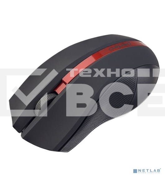 Мышь беспроводная оптическая Perfeo 'VERTEX', 3 кн, DPI 1000, USB, черный/красный PF_A4779