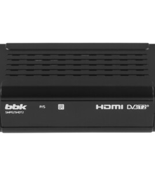 Приставка для цифрового ТВ BBK SMP025HDT2 черный, DVB-T2, DVB-T, HDMI, USB 2.0