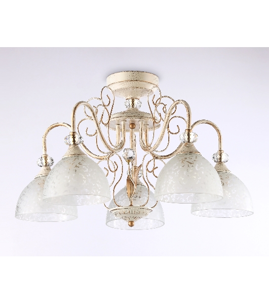 Светильник Ambrella light TR3057/5 BG/GD/FR бежевый/золото/белый матовый E27/5 max 40W D600*380