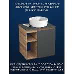 Тумба Bau Dream Blackwood 60 правая, графит, раковина BAU Nimb 51х41 белая, выпуск клик клак черный, фото7