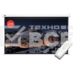 Экран Cinema S'OK SCPSM-370x208FG-ED90 16:9 167' Pro настенно-потолочный, моторизованный, 370x208см, фибергласс, белый корпус, экстрадроп 90см