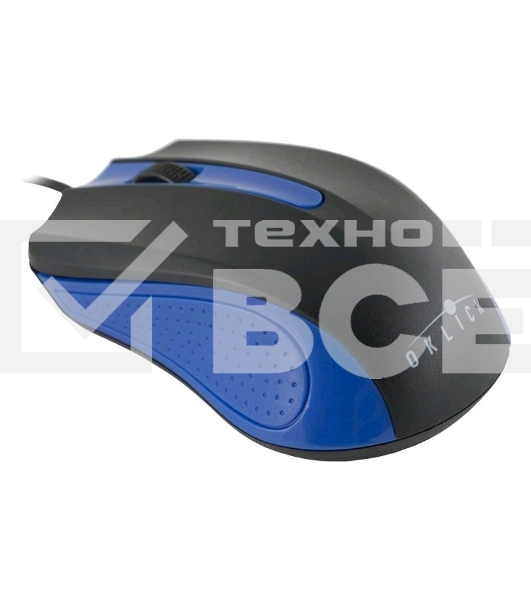 Мышь проводная Oklick 225M черный/синий, 1200 dpi, USB, кнопки - 3