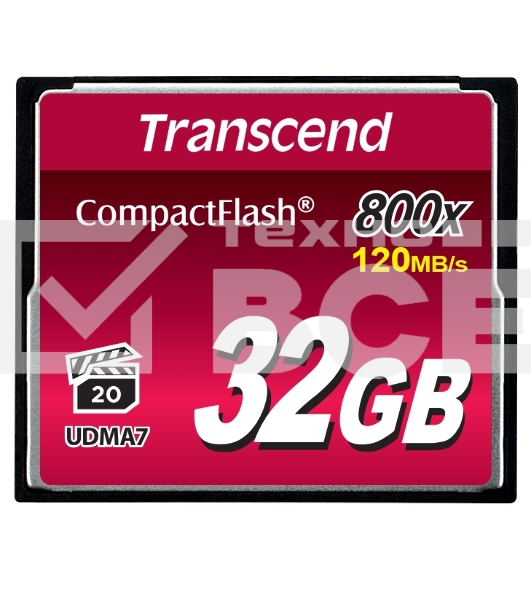 Флеш карта CF 32Gb Transcend, 800X