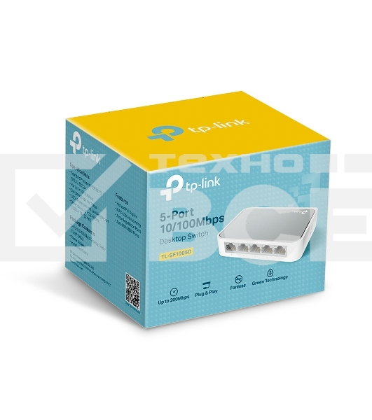 Коммутатор TP-Link SOHO TL-SF1005D Коммутатор 5-port 10/100M mini Desktop Switch, 5 10/100M RJ45 ports, Plastic case