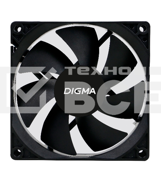 Вентилятор для корпуса Digma DFAN-90 черный, 90 мм, 1800 об/мин, 23 дБ, 3 pin