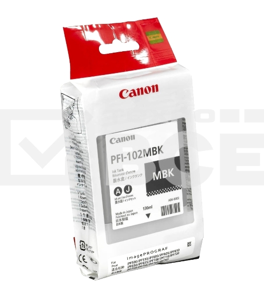 Картридж струйный Canon PFI-102MBk (0894B001) матовый черный, 130 мл., для iPF500/600/700