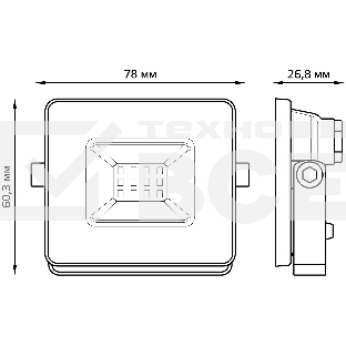 Прожектор светодиодный Gauss LED 10W 670lm IP65 3000К черный 613527110 Gauss