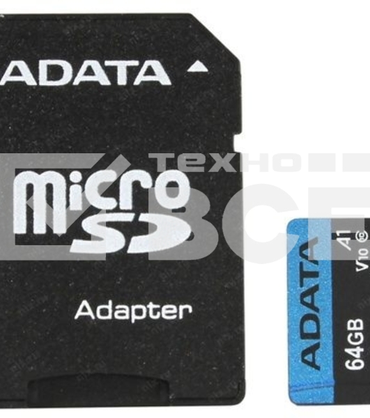 Флеш карта microSD 64GB ADATA microSDHC Class 10 UHS-I A1 100/25 MB/s (SD адаптер)