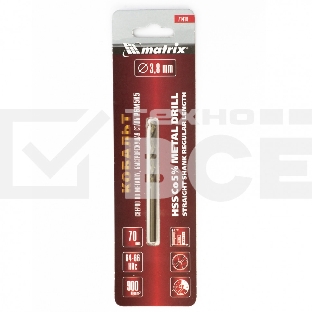 Сверло по металлу Matrix, 3,8 мм, HSS Co-5%
