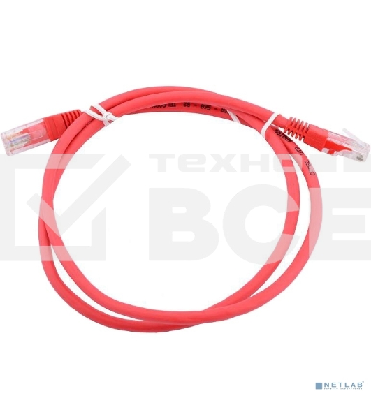 Патч-корд литой Aopen/Qust UTP кат.5е 1м красный