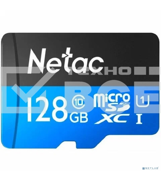 Флеш карта MicroSDXC 128GB Netac Class 10 UHS-I U1 P500 Standart + адаптер [NT02P500STN-128G-R]