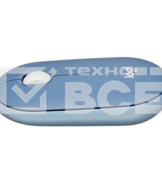 Мышь беспроводная Logitech Pebble M350 синий, 1000 dpi, радиоканал, Bluetooth, USB, кнопки - 3