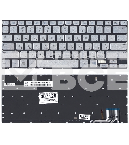 Клавиатура для ноутбука Samsung 740U3E NP740U3E серебристая