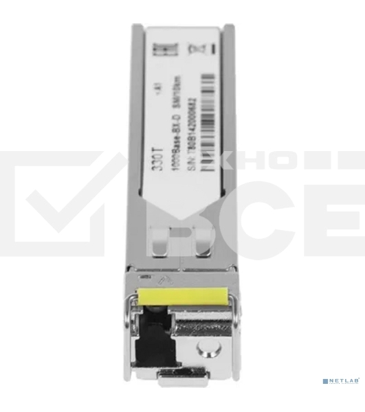 SFP-трансивер D-Link 330T/10KM/A1B WDM с 1 портом 1000Base-BX-D (Tx:1550 нм, Rx:1310 нм) для одномодового оптического кабеля (до 10 км, разъем Simplex LC)