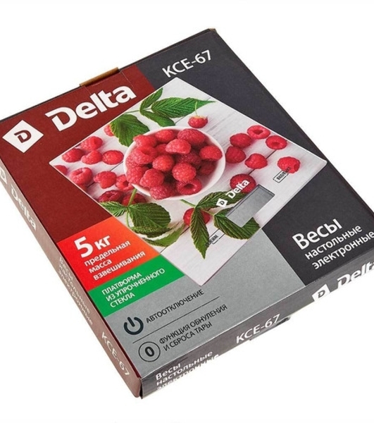 Весы кухонные электронные Delta KCE-67 'Малинка ': 5 кг, стекло (12)