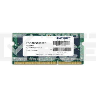 Оперативная память Patriot, DDR3, 8GB (1x8 GB), 1600 MHz, CL11, SO-DIMM