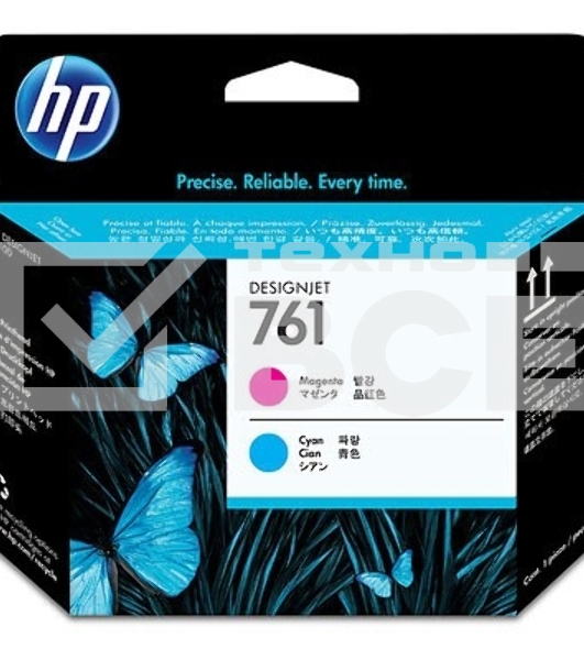 Картридж струйный HP 761 CH646A пурпурный/голубой печатающая головка для HP DJ T7100