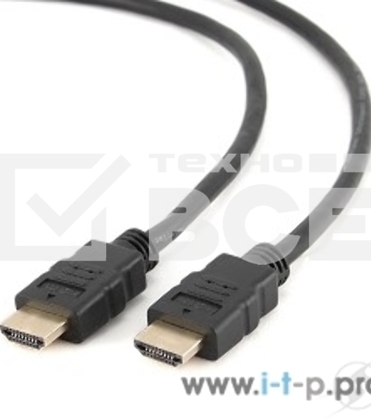 Кабель Cablexpert HDMI CC-HDMI4L-1M, 19M/19M, v2.0, серия Light, позол.разъемы, экран, 1м, черный, пакет