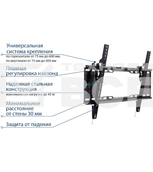 Кронштейн для телевизора Kromax IDEAL-102 черный 32