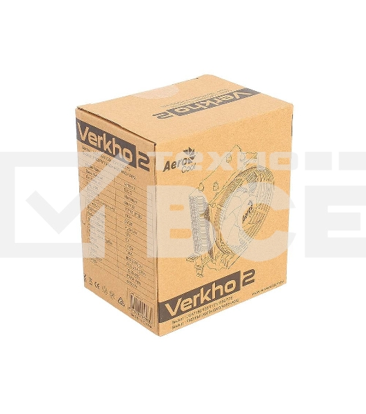 Кулер для процессора AeroCool / Formula Verkho 2 серебристый, 90 мм, алюминий/медь, 2000 об/мин, 25 дБ, 4 pin, 110 Вт, 125 мм