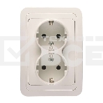 Розетка 2-м СП Mimoza 16А IP20 с заземл. бел./бел. Makel 12082, фото 1