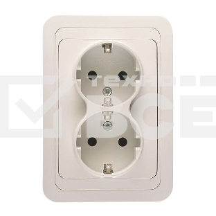Розетка 2-м СП Mimoza 16А IP20 с заземл. бел./бел. Makel 12082