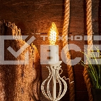 Лампа светодиодная филаментная Rexant Витая свеча LCW35 7.5 Вт 600 Лм 2400K E14 золотистая колба, фото2