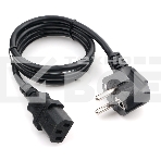 Кабель питания Cablexpert PC-186-VDE-1M, 1м, Schuko- C13, VDE, 10А, черный, с заземлением, пакет, фото 1