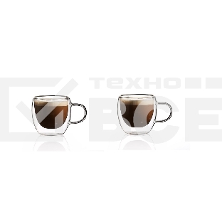 Набор чашек TECO TC-TS02, 180 мл с двойными стенками из стекла