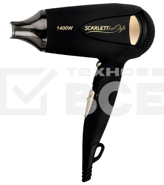 Фен Scarlett SC-HD70IT10 черный/золотистый 1400Вт