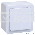 Выкл 2кл о/у IP54 (цвет клавиши:белый) ГЕРМЕС PLUS Iek EVMP20-K01-10-54-EC ВС20-2-0-ГПБ, фото2