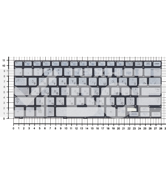 Клавиатура для ноутбука Samsung 740U3E NP740U3E серебристая