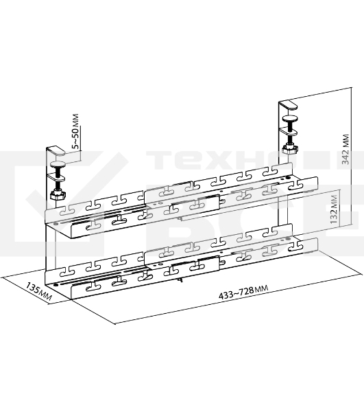 Кабель-канал Cactus CS-CM-700-2WT для столов 72.8x13.5x34.2см белый