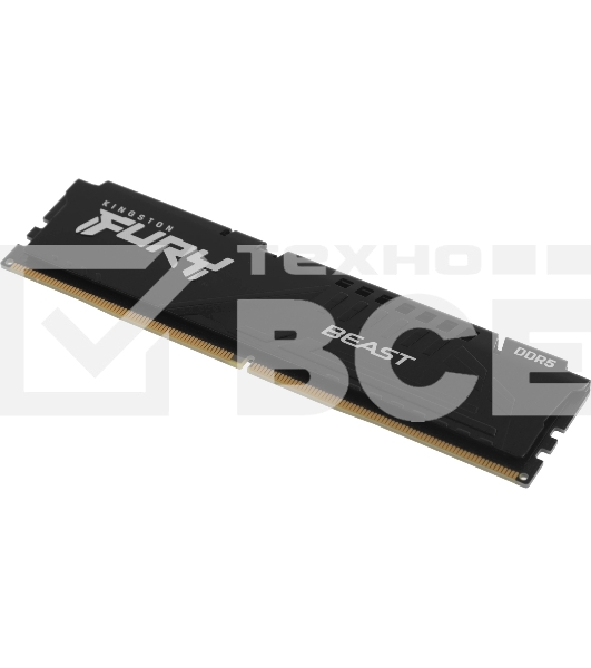 Оперативная память Kingston Fury Beast, DDR5, 32GB (1x32GB), 6000MHz, CL30, DIMM, с радиатором, черный