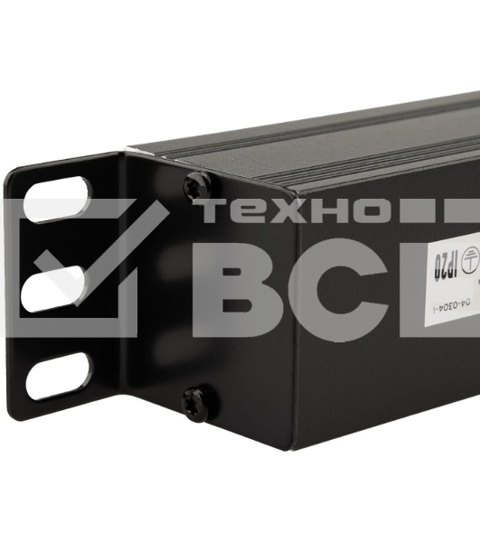 Блок распределения питания Rexant для 19' шкафов, горизонтальный, 8 розеток C13, 10A, без выкл, алюм корп, шнур 2м, вилка C14