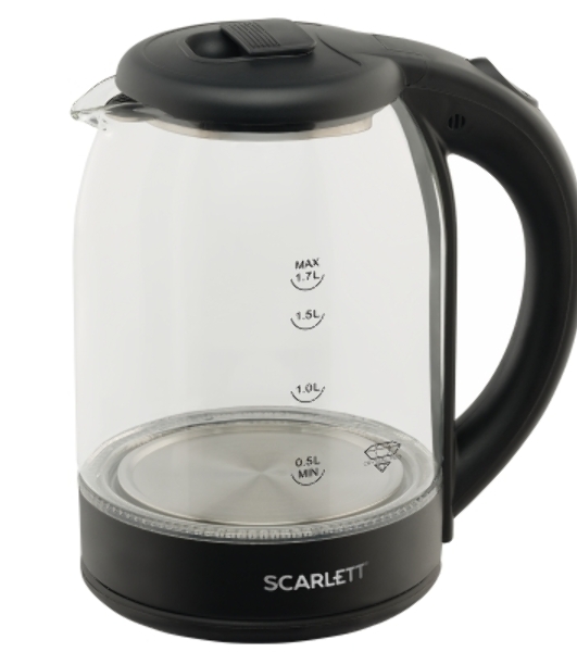 Чайник электрический Scarlett SC-EK27G90 черный Мощность, Вт: 1800; Объем, л: 1.7