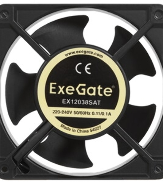 Вентилятор для корпуса ExeGate EX12038SAT черный, 120 мм, 2600 об/мин, 41 дБ