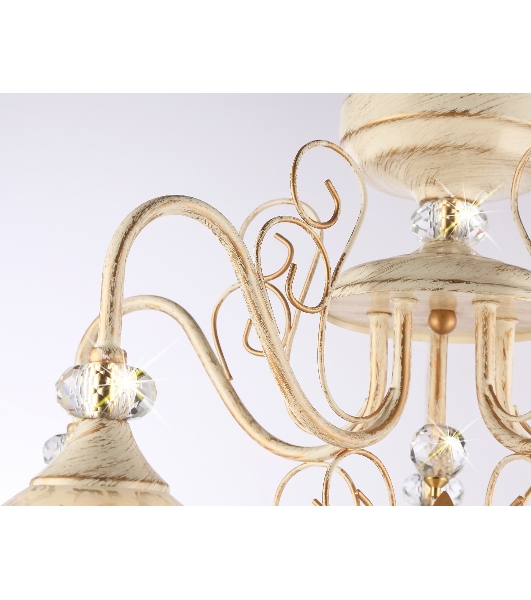 Светильник Ambrella light TR3057/5 BG/GD/FR бежевый/золото/белый матовый E27/5 max 40W D600*380