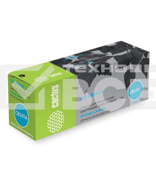 Картридж лазерный Cactus CS-CB541A голубой (1400 стр.) для HP Color LaserJet CP1215/1515/CM1312