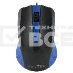 Мышь проводная Oklick 225M черный/синий, 1200 dpi, USB, кнопки - 3, фото 1