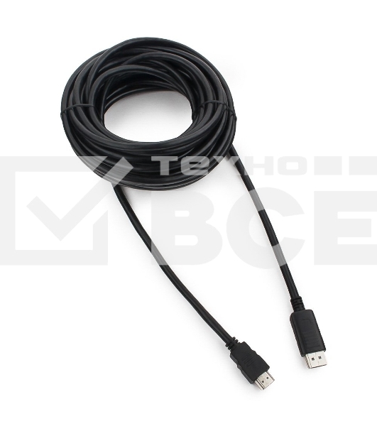 Кабель CablexpertDisplayPort->HDMI, 10м, 20M/19M, черный, экран, пакет