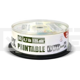 Диск DVD-R Mirex 4.7 Gb, 16x, Cake Box (25), Ink Printable (25/300)