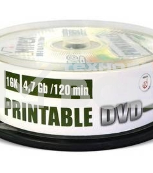 Диск DVD-R Mirex 4.7 Gb, 16x, Cake Box (25), Ink Printable (25/300)
