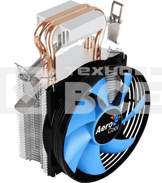 Кулер для процессора AeroCool / Formula Verkho 2 серебристый, 90 мм, алюминий/медь, 2000 об/мин, 25 дБ, 4 pin, 110 Вт, 125 мм