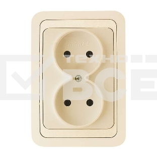 Розетка 2-м СП Mimoza 16А IP20 без заземл. крем/крем. Makel 25017