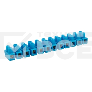 Клеммная винтовая колодка KВ-12 4-12, ток 16 A, полиэтилен синий Rexant (10 шт./уп.)